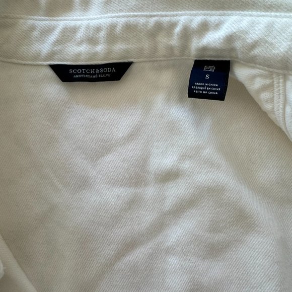 Scotch & Soda Amsterdam Women's White Denim Overshirt Jacket Brushed Cotton Sz S - Picture 5 of 5